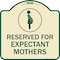 Signmission Reserved for Expectant Mothers W/ Graphic Heavy-Gauge Aluminum Sign, 18" L, 18" H, TG-1818-23202 A-DES-TG-1818-23202 - alternate 1